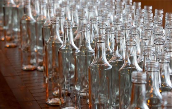 Image of empty glass bottles on a table