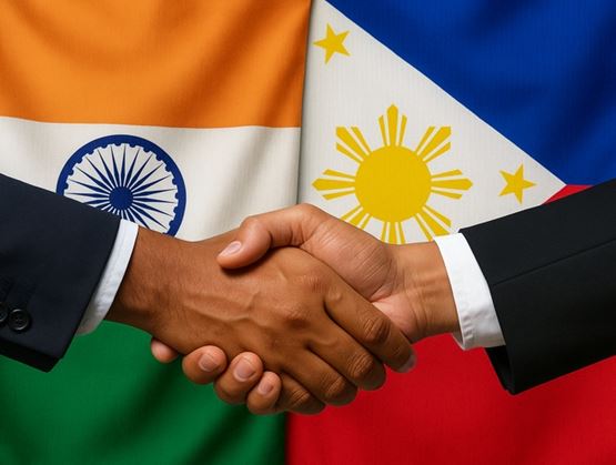 Handshake symbolising partnership between India and the Philippines