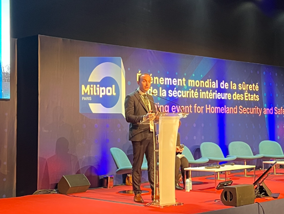 Jeremy Kespite is talking during the conference 