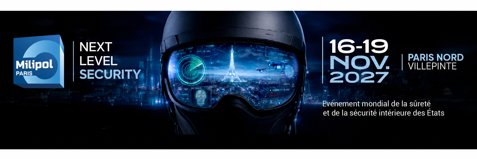 Visuel officiel du salon Milipol Paris 2027