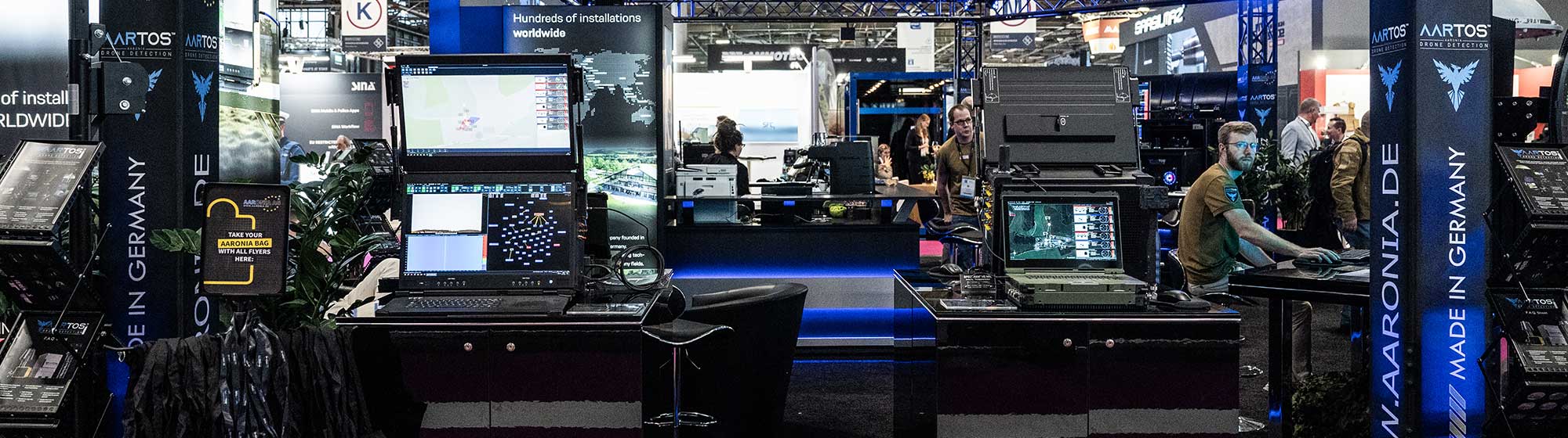 Computers and IT equipment on display on the AARONIA stand