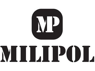 logo black and white milipol security