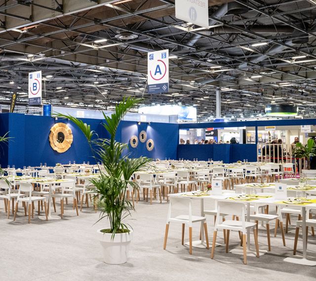 Espace de restauration dédié aux délégations officielles lors du salon Milipol Paris