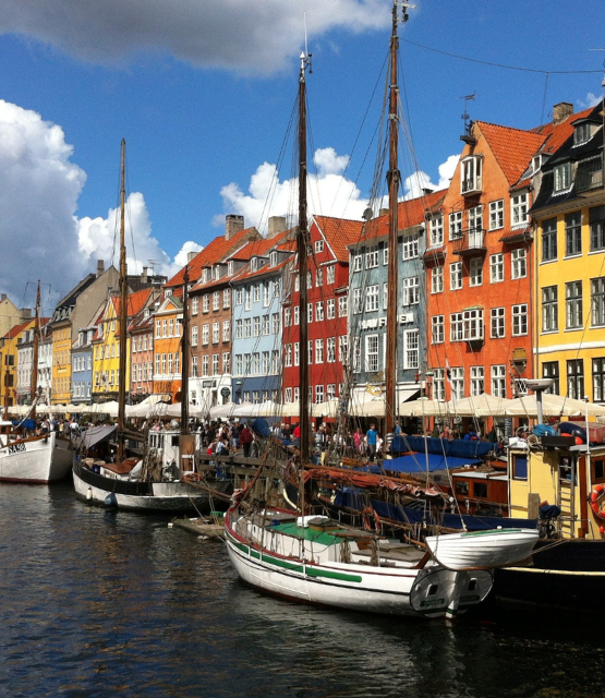View of the river banks of Copenhagen in Danmark